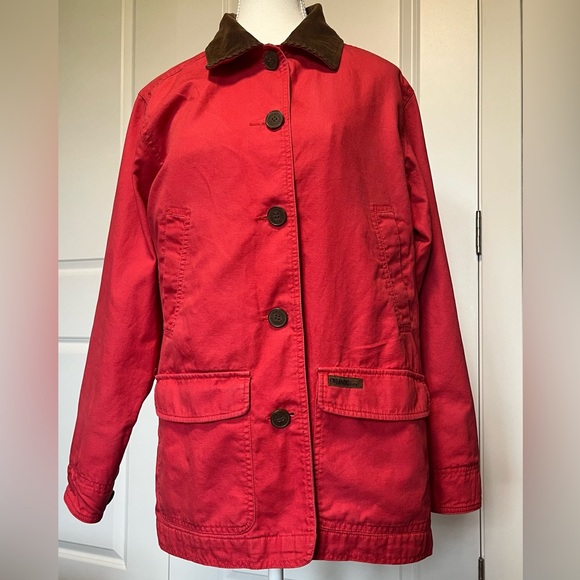 Gander Mountain Jackets & Blazers - Vintage Gander Mountain Chore Field Barn Red Canvas Coat Jacket Women S corduroy